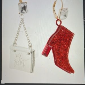 Betsy Johnson fun earrings high heel and handbag new with tags